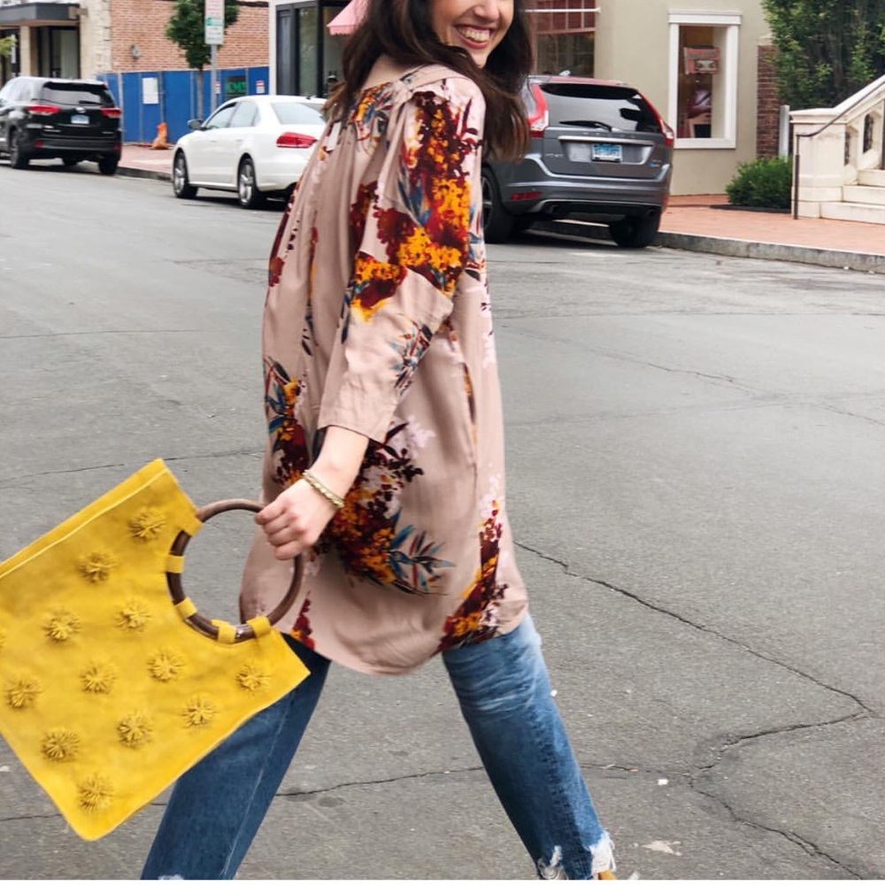 Anthropologie Alana Pom-Pom Tote Bag